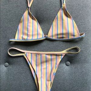 La Hana swim candy stripe bathing suit